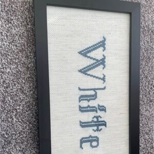 Framed Cross-stitch with the name “White”